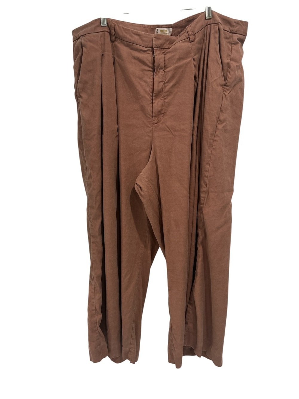 Anthropologie Maeve Linen Blend Ultra Wide Leg Pleated Pants - Size 24W